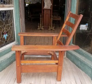 L & JG STICKLEY STYLE ARTS AND CRAFTS MISSION OAK ARM CHAIR 3