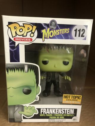 Funko Pop Universal Monsters 112 Frankenstein Glow In The Dark Hot Topic Excl.