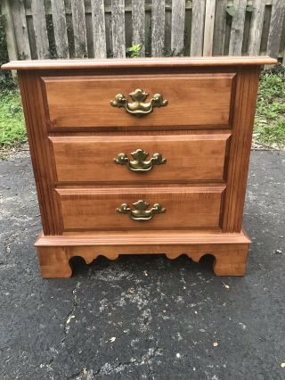 Tell City Chair Company Solid Hard Rock Maple Andover Three Drawer Nightstand