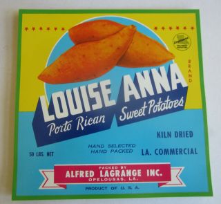 Of 100 Old Vintage Louise Anna Sweet Potato Yam Labels - Louisiana