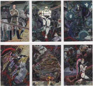 Star Wars Topps Galaxy Series 2 Etched Foil Insert Set 7 8 9 10 11 12 (6)