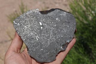 impact melt meteorite NWA end cut 497.  2 grams under classification 3