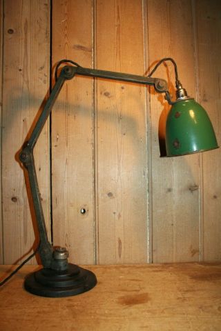 Vintage Industrial Work Lamp Machinist Engineer Factory Desk Light Enamel Shade