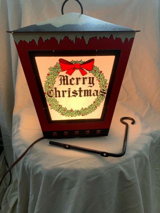 Vintage 1950s Poloron Christmas Holiday Coach Lantern Light Lamp w/ Box 2