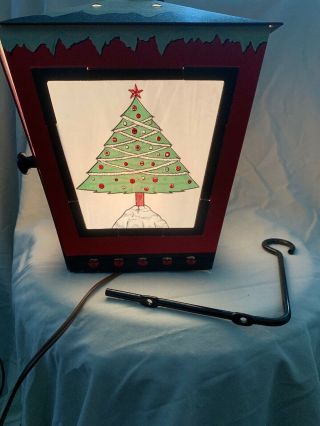 Vintage 1950s Poloron Christmas Holiday Coach Lantern Light Lamp w/ Box 3