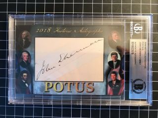 2018 Historic Autographs Potus John Sherman (1823 - 1900) Signature Autograph