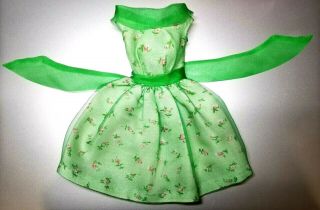 Vintage Barbie Modern Art Dress 1625 Green Chiffon Dress Japan Xlnt