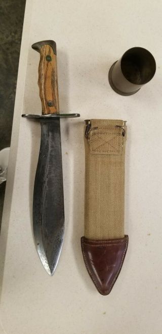 Ww1 1918 Bolo Plumb Knife Phila.  Mod 1917 U.  S.  Military Army W/ Sheath