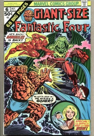 Giant - Size Fantastic Four 6 - 1975 Nm - Giant Size Jack Kirby Ron Wilson