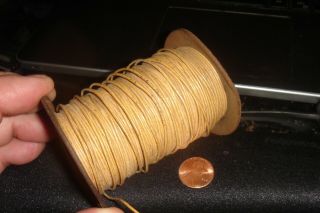 Vintage Single Strand Solid Copper Wax Coated Cloth Wire
