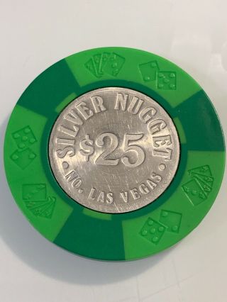 Silver Nugget $25 Casino Chip Las Vegas Nevada 3.  99