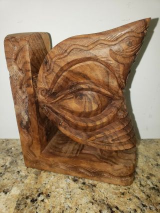 Vintage Tiki God Sculpture Carved Solid Wood Hawaiian 1960s - 1970s Mcm