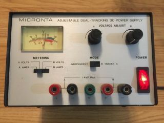 Dual Two - Channel Vintage Adjustable Bench Power Supply 0 - 15v 2x 1a