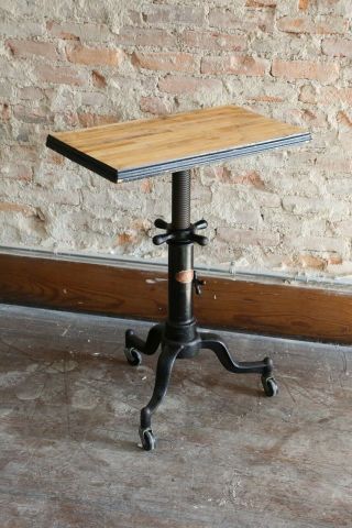 Vintage Satellite Adjustable Table Co Drafting Typewriter Stand Desk Industrial