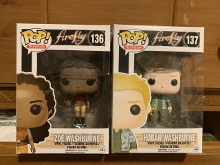 Funko Pop Television Firefly Zoe And Hoban Washburne 136 And 137 Vaulted