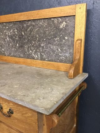 Antique Vintage Wash Stand,  Marble Top And Splashback. 3