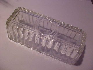 Vtg Anchor Hocking Fire - King Ribbed 1/4 Pound Butter Dish Lid/top Only