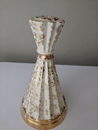 Atomic Mid Century Modern Gold And Cream Lamp Base For Diy Project