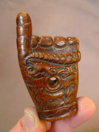 Old Charming Dayak Mandau Amulet (guinea,  Sepik,  Maori,  Fiji,  Korwar,  Asmat)