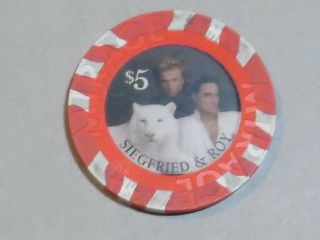 Casino Chip C - 127 $5.  00 Chip From The Mirage In Las Vegas - Siegfried & Roy