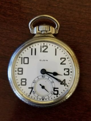 Elgin " B.  W.  Raymond " 21j 14k Gold Filled Open Face Size 16s Railroad Pocket Watch