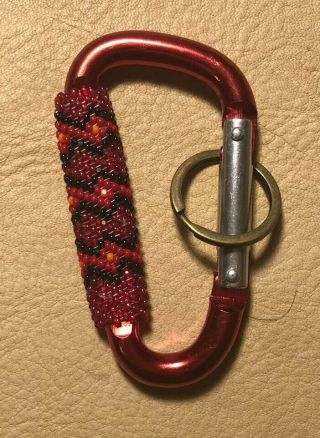 One Totally Awesome Native American Lakota Sioux Beaded Carabiner Keychain