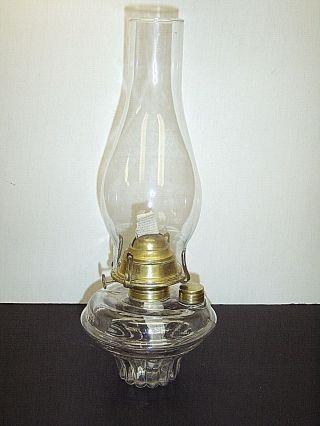 14 - 1/2 " High Wall Hanging P & A Mfg.  Clear Glass Oil Kerosene Lamp