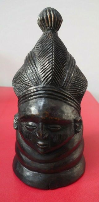 Good Small Unusual West African Tribal Art Mende Sierra Leone Mende Helmet Mask