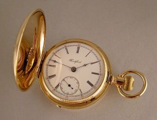 129 Years Old Rockford 14k Gold Filled Hunter Case 16sgreat Looking Pocket Watch