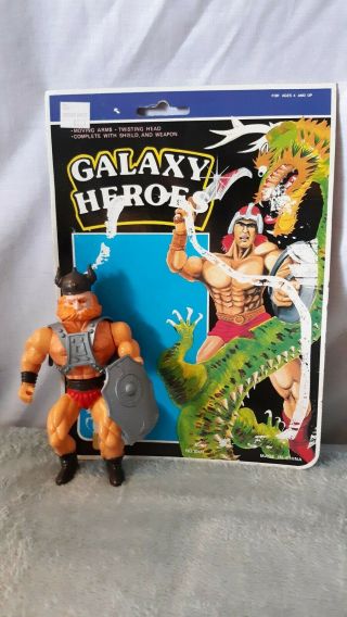 Near Complete Vintage 80s Galaxy Heroes Warriors Motu Ko Huk Figure W Card Cool