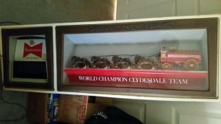 Rare Vintage Budweiser World Champion Clydesdale Team 6 Foot Light - Up Bar Lamp