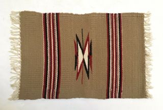 Chimayo Ortega’s Weaving Shop Wool Hand Woven Native American Sampler 14”x10”