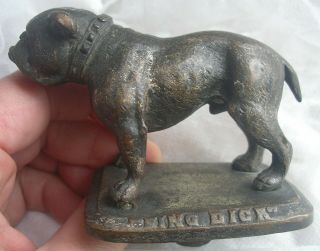 Vintage Antique King Dick British Bulldog Car Mascot Bronze Dog