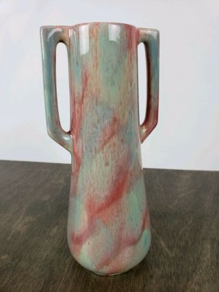 Haeger Pottery Vintage Adam Design Bud Vase Peach Agate Glaze