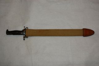 U.  S.  M1905 Springfield 16 Inch Rifle Bayonet In M1910 Scabbard Pre Wwi