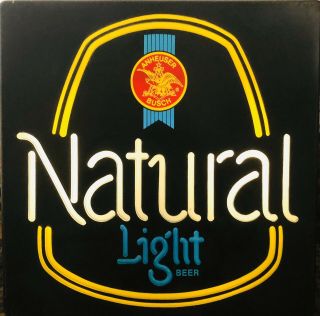 Vintage Natural Light Neon Beer Light Sign Anheuser Busch Natty Light