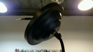 Reclaimed Vintage Industrial Hang Light w/ Flat Lamp Shade Milk Glass 3