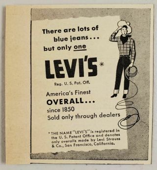1946 Print Ad Levi 
