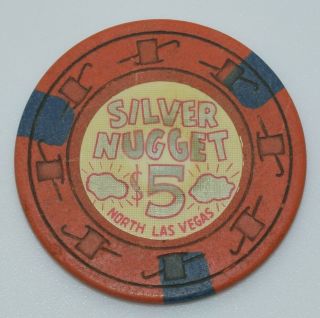 Silver Nugget $5 Casino Chip N.  Las Vegas Nevada H&c Paul - Son 1980 