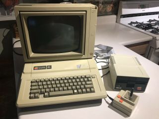 Vintage Apple Iie Computer,  Monitor,  Disc Drive,  Joystick