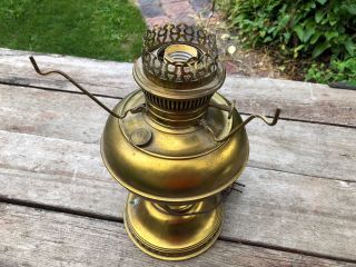 Old Bradley & Hubbard Brass Kerosene Lamp Base Electrified