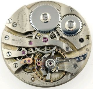 Vintage E.  Howard Series 8 23 Jewel 12s Pocket Watch Movement Runs For Repair