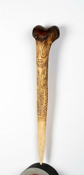 Papua Guinea Cassowary Bone Dagger,  Incised Designs