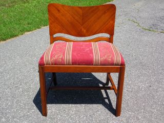 Vintage Art Deco Walnut Vanity Chair Dressing Chair Piano Bench