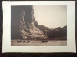 Edward Sheriff Curtis Print,  Canon De Chelly,  Navaho,  Size 17x12 Inches,  V.  G.  C.