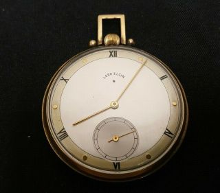 Vintage Lord Elgin 14k Gold Filled Mens Pocket Watch