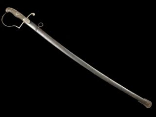 German Prussian Artillery Officer Sword Saber Ww1 Wide Etched Blade