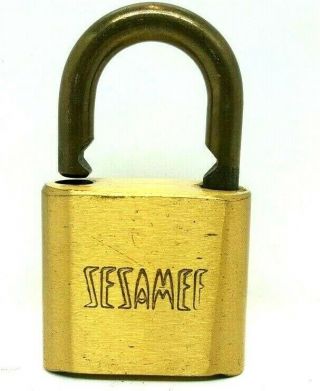 Vintage Sesamee Brass Combination Padlock Lock
