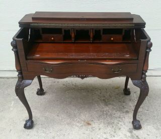 Antique Ball & Claw Foot Spinet Writing Desk