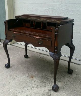 ANTIQUE BALL & CLAW FOOT SPINET WRITING DESK 3
